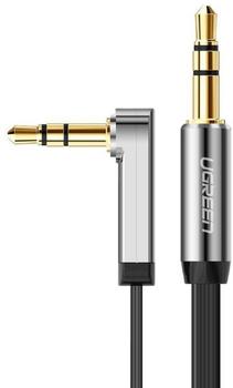 Ugreen Flachwinkelkabel aux Audiokabel 3,5 mm Miniklinke 0,5 m schwarz (10596)