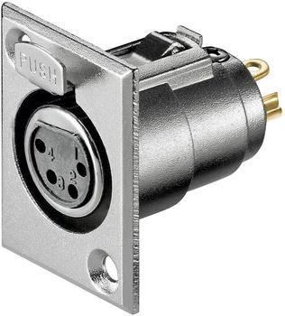 Goobay Mikrofon-Einbaubuchse XLR-Buchse (4-Pin) mit Verriegelung und vergoldeten Kontakten (11972)