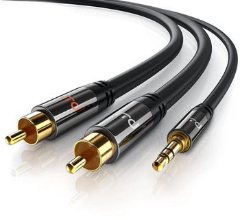 Primewire Cinch zu 3,5-mm-Klinke Audio-Kabel Stereo HiFi mehrfach geschirmt rca zu aux 0,5m (3588)