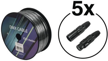 Eurolite Set DMX Kabel 2x0,22 100m sw + 10 Verbinder (20000429)