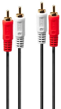 Lindy 35660 Cinch Audio Anschlusskabel [2x Cinch-Stecker 2x Cinch-Stecker] 1.00 m Schwarz