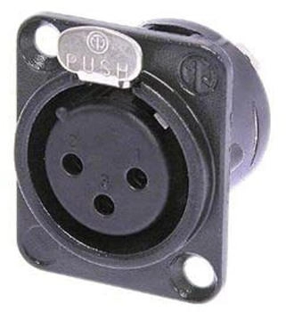 Neutrik NC3FD-LX-B XLR-Steckverbinder Flanschbuchse Kontakte gerade Polzahl: 3 Schwarz 1 St.