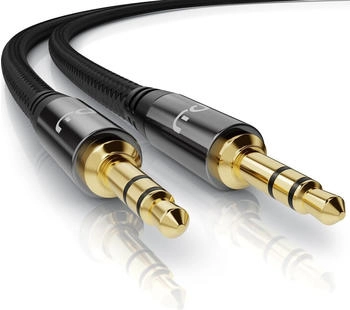 Primewire Klinkenkabel 3,5 mm aux Audiokabel mit Nylonmantel 1m (3012)