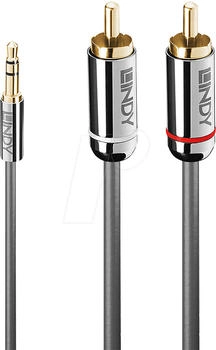 Lindy 35334 2m 3.5mm an Phono Audiokabel Cromo Line Anthrazit