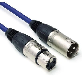 Keepdrum 3x DMX Kabel Blau 3-pol XLR Steuerkabel 100-Ohm 3m (3xdmxbl3m)