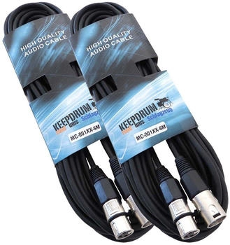Keepdrum 6m MC-001XX-6M Mikrofonkabel XLR 2 Stück Audio-Kabel XLR 2 Stück (KD6mMC-XLR)