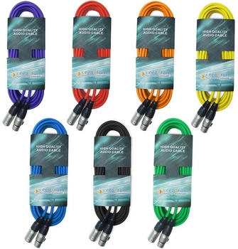 Keepdrum XLR Kabel 3-Polig Farben (7 Farben Set 10m) (mc001xx)