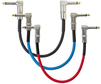 Keepdrum 3x GC028 Patchkabel Klinke Winkelstecker 30cm 3 Farben (gc028-03mixed)