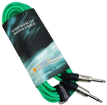 Keepdrum Gitarrenkabel GC-004 Grün Klinkenkabel 6,35 mm Mono 9m 6,35-mm-Klinke 6,35-mm-Klinke (gc04gr9m)