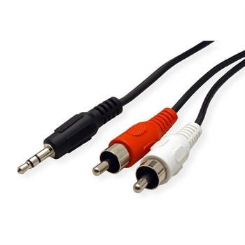 Roline 3,5mm (ST)-zu-Cinch (2x ST) Kabel 5m schwarz 11.09.4345