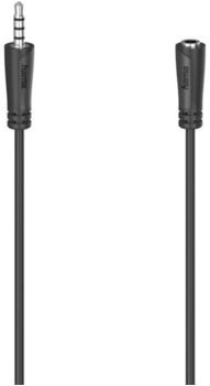 Hama 3,5mm Klinkenverlängerung für Kopfhörerkabel (4 PINY Kabelschutz 1,5m) schwarz (200734)