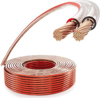 Poppstar Lautsprecherkabel (2x2,5mm) Vollkupfer OFC 99,9% Audio-Kabel (5000 cm) (1009605)