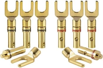 Poppstar Kabelschuhe für Lautsprecherkabel Stecker 24k vergoldet Audio-Adapter 8x (1008676)