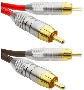 Rode Cinch-Kabel Set RCA Kabel Rot Braun 3m Audio-Kabel (rca3mset)