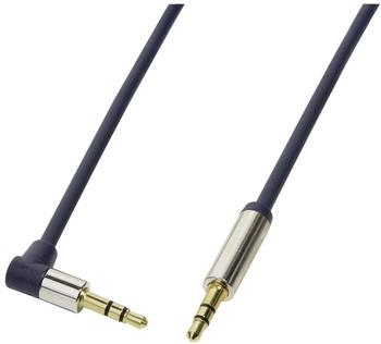 LogiLink Audio Anschlusskabel 3.5 Stereo gewinkelt 1,00m dunkelblau (CA11100)