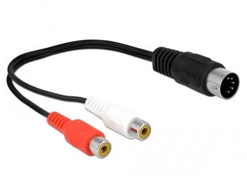 DeLock DIN Kabel Diodenstecker 5 Pin zu 2 x Cinch Buchse 20 cm (85835)