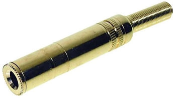 TRU Components 1559774 Klinken-Steckverbinder 6.35 mm Kupplung gerade Polzahl: 2 Mono Gold 1 St.