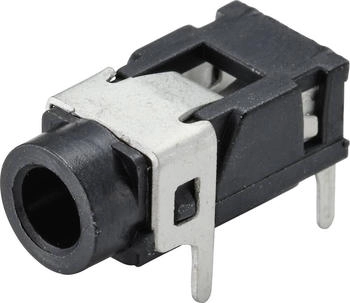 TRU Components TC-9465732 Klinken-Steckverbinder 3.5mm Buchse Einbau horizontal Polzahl: 3 Stereo Schwarz 5 Stück