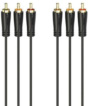 Hama Audio-/Video-Kabel 3 Cinch-Stecker 3 Cinch-Stecker vergoldet 1,5 m Schwarz