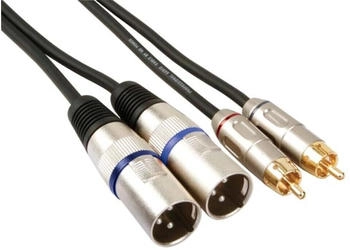 HQ-Power 2 x 3-POL. xlr-stecker auf 2 x cinch-stecker 1m (PAC150)