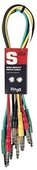 Stagg 6 x 1/4" Stereo patchkabels klinke/klinke 60 cm (SPC060S E)