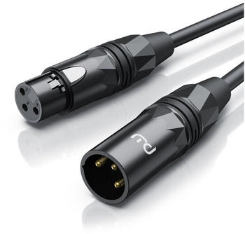Primewire XLR Audio Kabel XLR Stecker zu Buchse NF-Audiokabel 10m schwarz (303852)