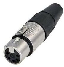 REAN RC5F XLR Kabelbuchse 5-polig vernickeltes Gehäuse