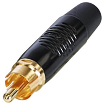 REAN RF2C-B0 Cinch(RCA) Kabelstecker vergoldete Kontakte schwarzes Gehäuse (RF2C-B-0)