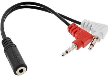 InLine Audio Kopfh&ouml;rer Adapterkabel 2x 3,5mm Klinke Stecker an 3,5mm Klinke Buchse 3pol. 0,15m (99313I)