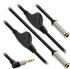 InLine Slim Audio Y-Kabel Klinke 3,5mm Stecker gewinkelt an 2x Klinke Buchse 0,25m (99253A)