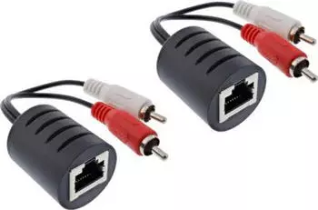 InLine Audio-Adapter RJ-45 zu RCA 0,1m (Packung mit 2) (89001)