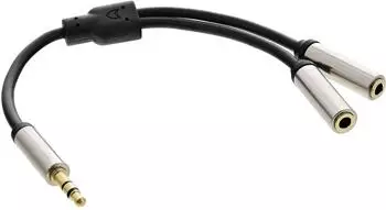 InLine Basic Slim Audio Y-Kabel 3,5mm Klinke ST an 2x BU 0,15m (S-99250)