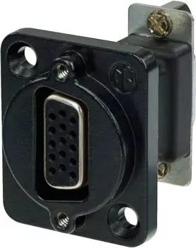 Neutrik D-Sub Feedthrough 15P Black F-F NADB15FF-B