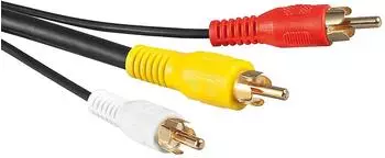 S-Conn Kabel 1,5m Stereo 3 x Stecker gelb weiß und rot