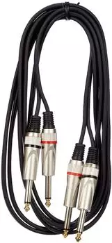 Stagg Twinkabel Klinke/Klinke 3 m schwarz (STC3P)