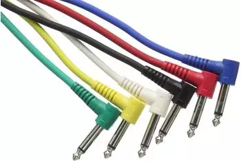 Stagg 6 x Mono patchkabel mit Winkelklinke 30 cm (SPC030L E)