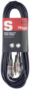 Stagg Twinkabel m. Cinch/m. Cinch 6 m schwarz (STC6C)