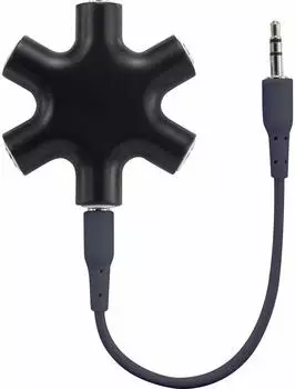 SpeaKa Professional SP-7870556 Klinke Audio Y-Adapter [1x Klinkenbuchse 3.5 mm 5X Klinkenbuchse 3.5 mm] Schwarz