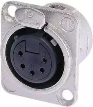 Neutrik NC5FD-L-1 XLR-Steckverbinder Flanschbuchse Kontakte gerade Polzahl: 5 Silber 1St.