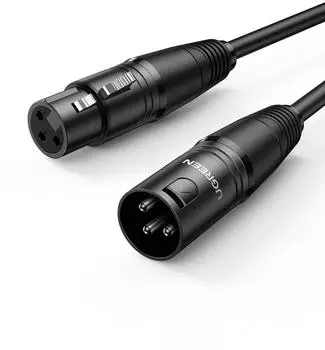 Ugreen Audio / Verl&auml;ngerungs / Mikrofonkabel XLR (weiblich) - XLR (m&auml;nnlich) 3 m Schwarz (20711)
