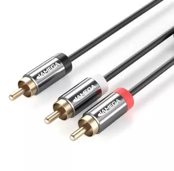 Jamega Subwoofer Y-Kabel Cinch RCA Kabel Koaxial HiFi Audio Kabel 3x Cinch Audio-Kabel CINCH (1000 cm) (102535)