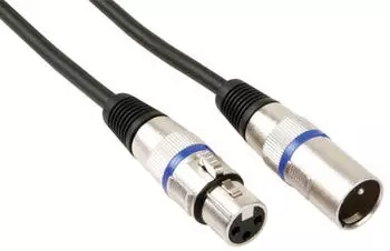 HQ-Power XLR-Kabel XLR-Stecker auf XLR-Buchse (1m Schwarz) (EXC160625)