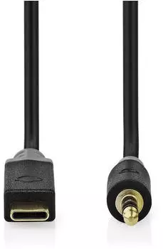 Nedis USB-C Adapter USB 2.0 USB-C Stecker 3.5 mm Stecker 1.00 m Rund PVC Schwarz Box (CCBW65950AT10)
