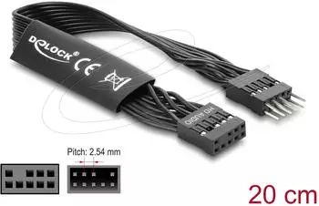 DeLock 86049 Kabel Mainboard 9 Pin Pfostenstecker > Pfostenbuchse 20,00 cm