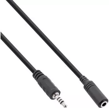 InLine 99308D Klinken Adapterkabel 4pol. 2,5mm Stecker / 4pol. 3,5mm Buchse 1m