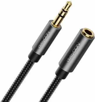 deleyCON 3m Klinkenkabel Klinke Verlängerung 3,5mm Stereo AUX Klinke Verlängerungskabel (MK4652)