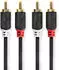 Nedis Stereo-Audiokabel 2x RCA Stecker 2x RCA Stecker Vergoldet 2.00m Rund Anthrazit Box CABW24200AT20