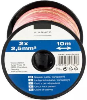 Vivanco Lautsprecherkabel auf Minispule 2x 2,5 mm&sup2; 10m (46824)