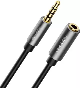 deleyCON 0,5m Klinken Verlängerung Headset Kopfhörer Mikro 3,5mm AUX Verlängerungskabel (MK4487)