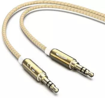 Jamega AUX Kabel 3,5mm Klinke-Stecker Klinken Stereo für iPhone TV Boxen Gold 2m (103027)
